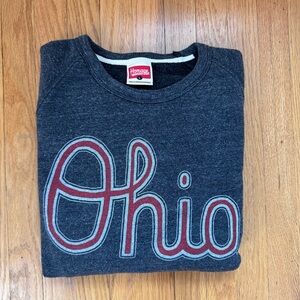 HOMAGE Men's Ohio Crewneck Sweatshirt - Dark Gray and Red